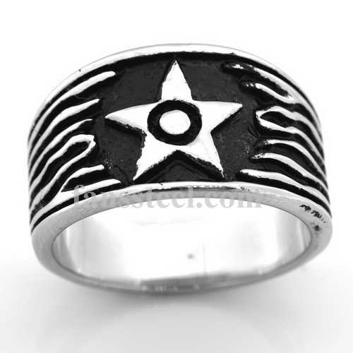FSR08W53 Repousse Shining Star Wave Ring - Click Image to Close